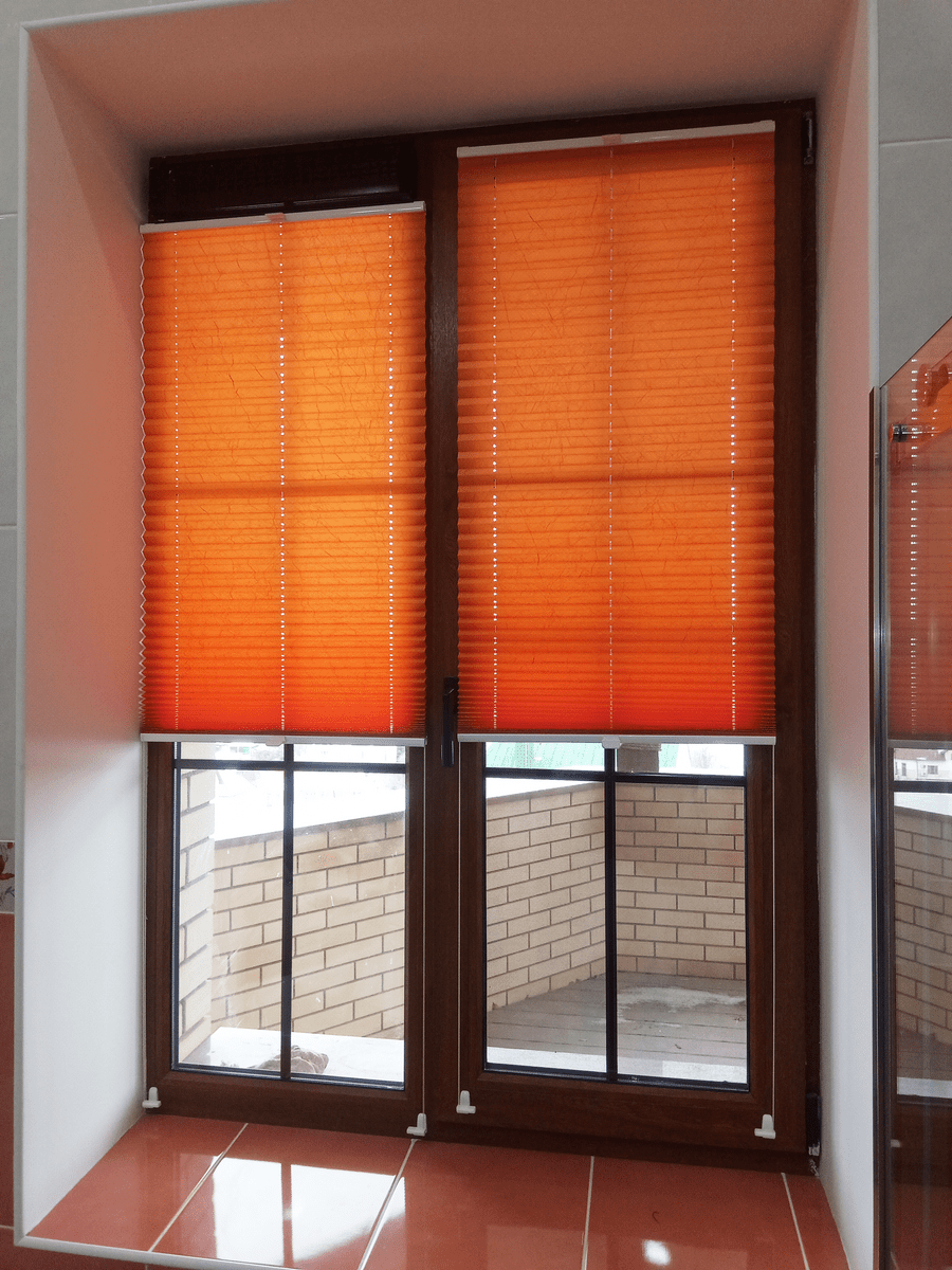 Шторы плиссе «Краш светло-оранжевый»