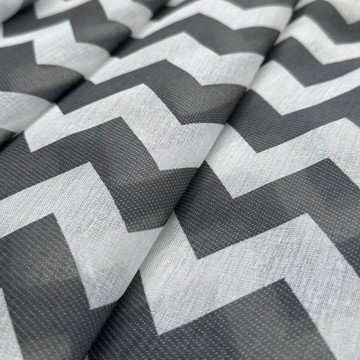 Тюль Зигзаг Серый